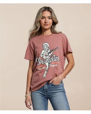 Wrangler Guitar Girl T-Shirt - Red