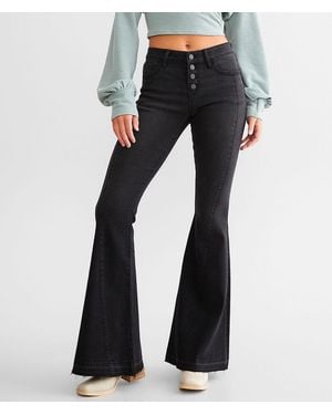 KanCan Signature;KanCan Kan Can Signature Mid-Rise Super Flare Stretch Jean - Black