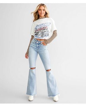 Flying Monkey High Rise Flare Stretch Jean - Blue
