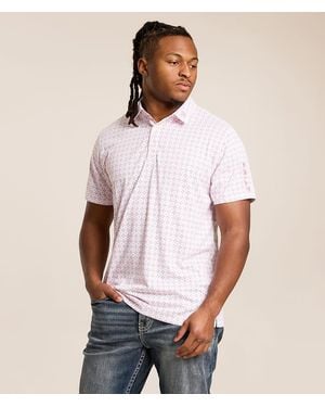 Ariat Diamond Banner Tek Fitted Polo - White