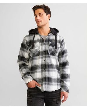 Howitzer Defend Hooded Flannel Shacket - Gray