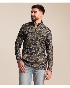 Funk Lagoon Camo Quarter Zip Pullover - Brown