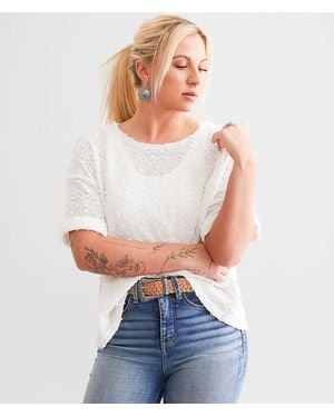 Daytrip Nubby Sequin Top - White