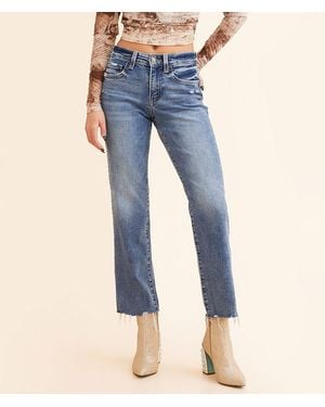 Flying Monkey Mid-Rise Cropped Straight Stretch Jean - Blue