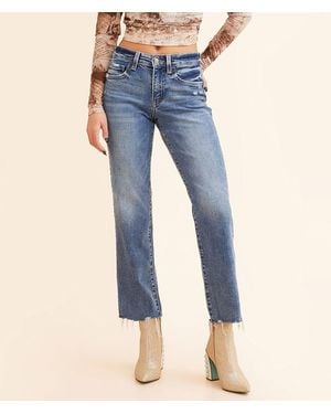 Flying Monkey Mid-Rise Cropped Straight Stretch Jean - Blue