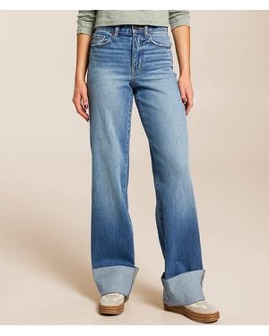 BKE Billie Wide Leg Stretch Cuffed Jean - Blue