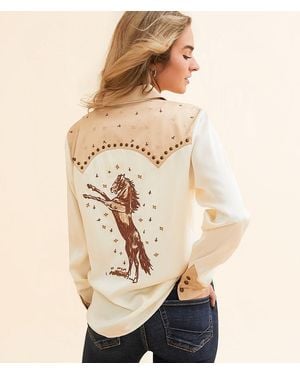 Ariat Wildhorse Western Satin Shirt - Natural