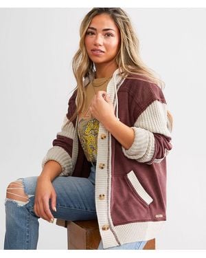 BKE Hooded Cardigan - Brown