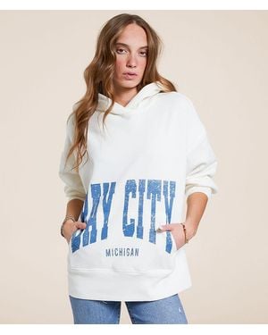 Modish Rebel Bay City Michigan Hooded Sweatshirt - Blue