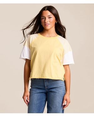 FITZ + EDDI Striped Color Block T-Shirt - Blue