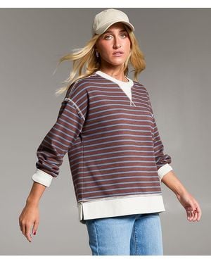 BKE Striped Pullover - Purple