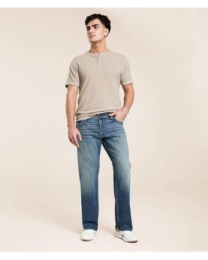 Reclaim Relaxed Straight Stretch Jean - Blue