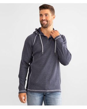 BKE Kirby Thermal Henley Hoodie - Blue
