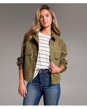 BKE Faux Suede Jacket - Brown