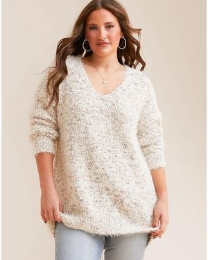 Daytrip Eyelash Nubby Tunic Sweater - Natural