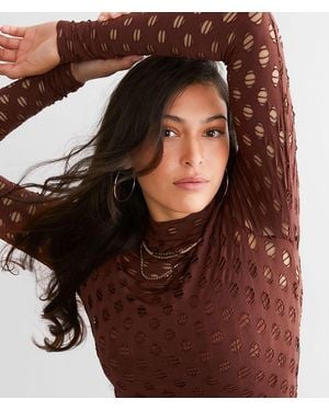Gilded Intent Cut-Out Top - Brown