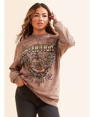 Affliction Rebel Rose Tour Pullover - Brown