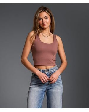Buckle Black Shaping & Smoothing Cropped Tank Top - Brown