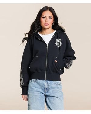 Rock Revival Chrome Flame Hoodie - Blue