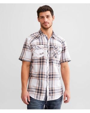 BKE Plaid Athletic Shirt - White