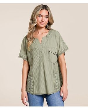 Daytrip Open Weave Top - Green