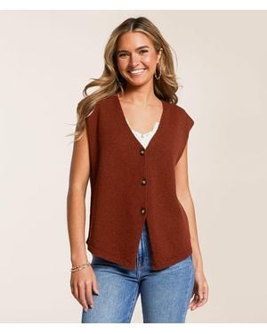Willow & Root Oversized Sweater Vest - Red