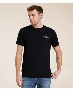 Veece Split Stripe T-Shirt - Black