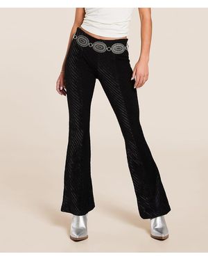 Free People Penny Pull-On Velvet Flare Pant - Black