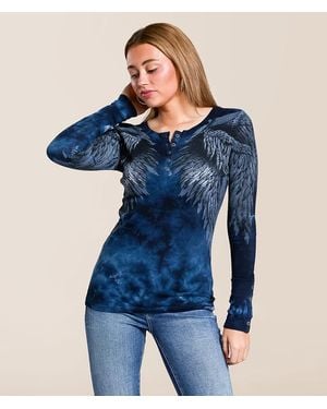 Affliction Isadore Thermal Henley - Blue