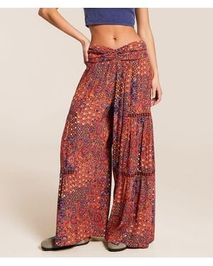 Angie Printed Beach Pant - Red