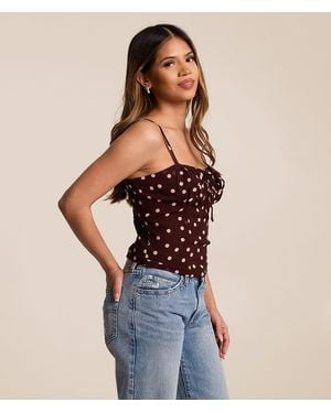 Willow & Root Polka Dot Chiffon Tank Top - Blue