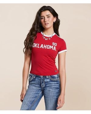 Hype and Vice Oklahoma Sooners Baby Cropped T-Shirt - Red