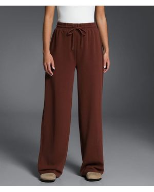 Buckle Black Ribbed Wide Leg Pant - Brown
