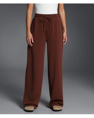 Buckle Black Ribbed Wide Leg Pant - Brown