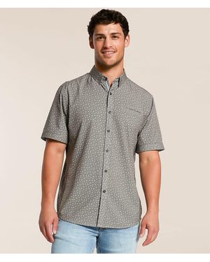 J.B. Holt Floral Athletic Performance Stretch Shirt - Gray