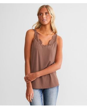 Daytrip Eyelash Lace Tank Top - Orange