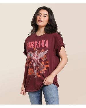 Merch Traffic Nirvana Oversized Band T-Shirt - Red