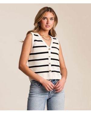 Z Supply Saylor Cropped Sweater Vest - White