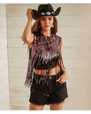 Sterling & Stitch Sequin Fringe Tank Top - Multicolor