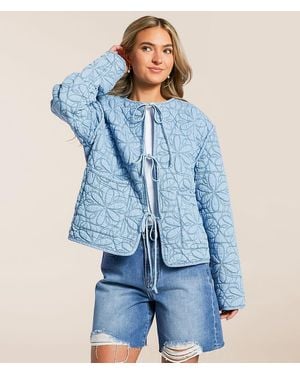C&C California Quilted Chambray Jacket - Blue