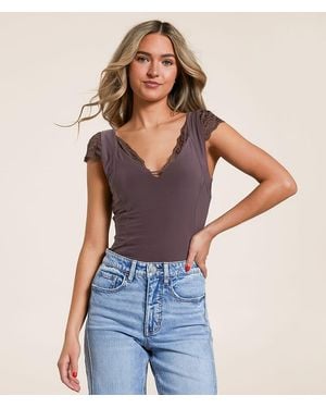 Willow & Root Lace Trim Tank Top - Blue