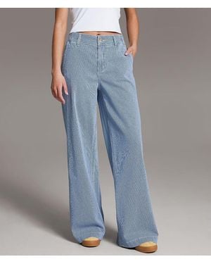 BKE Billie Striped Wide Leg Stretch Pant - Blue