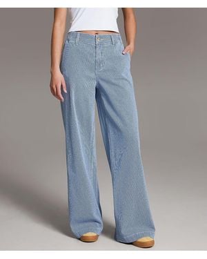 BKE Billie Striped Wide Leg Stretch Pant - Blue