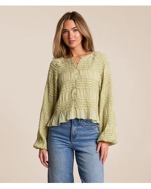 Willow & Root Textured Chiffon Top - Natural