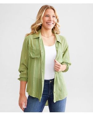 Daytrip Metallic Striped Shirt - Green