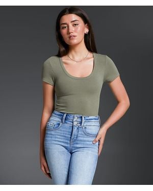 Buckle Black Zoey Ribbed Top - Blue