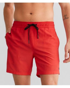 Veece Magic Print Hybrid Stretch Swim Trunks - Red
