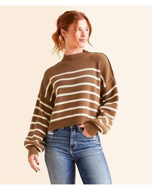 Blu Pepper Stripe Cropped Sweater - Black