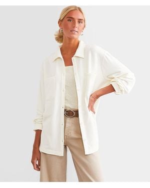 Z Supply Layover Brushed Knit Shacket - Natural
