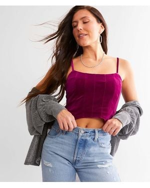 Willow & Root Velvet Corset Tank Top - Red